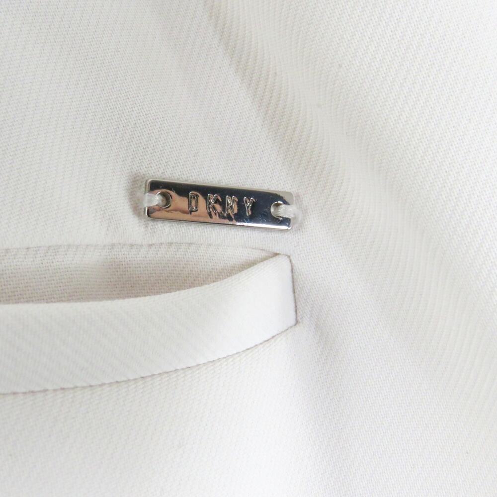 DKNY White Pleated Wide Leg Trouser Pants Size 10 High Rise Dress Pants. - Picture 4 of 6